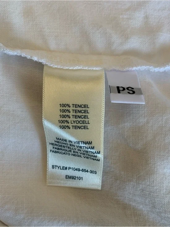 Cloth & Stone White Tencel Lyocell Peasant Blouse Petite Small Prairie Cottage - Picture 8 of 8